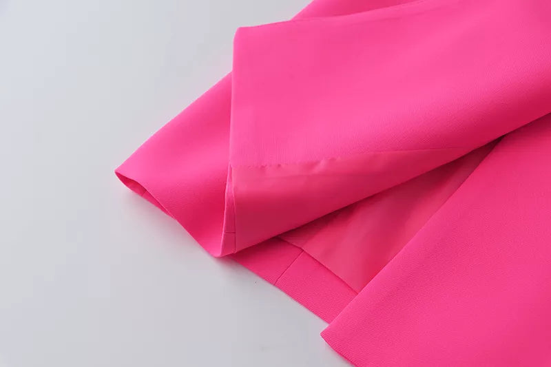 Paola Blazer Dress in Fuchsia/Green
