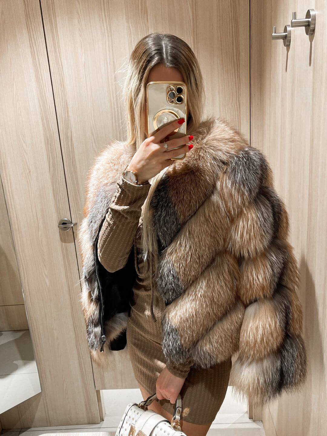 Sassy Fox Fur Genuine Leather Jacket