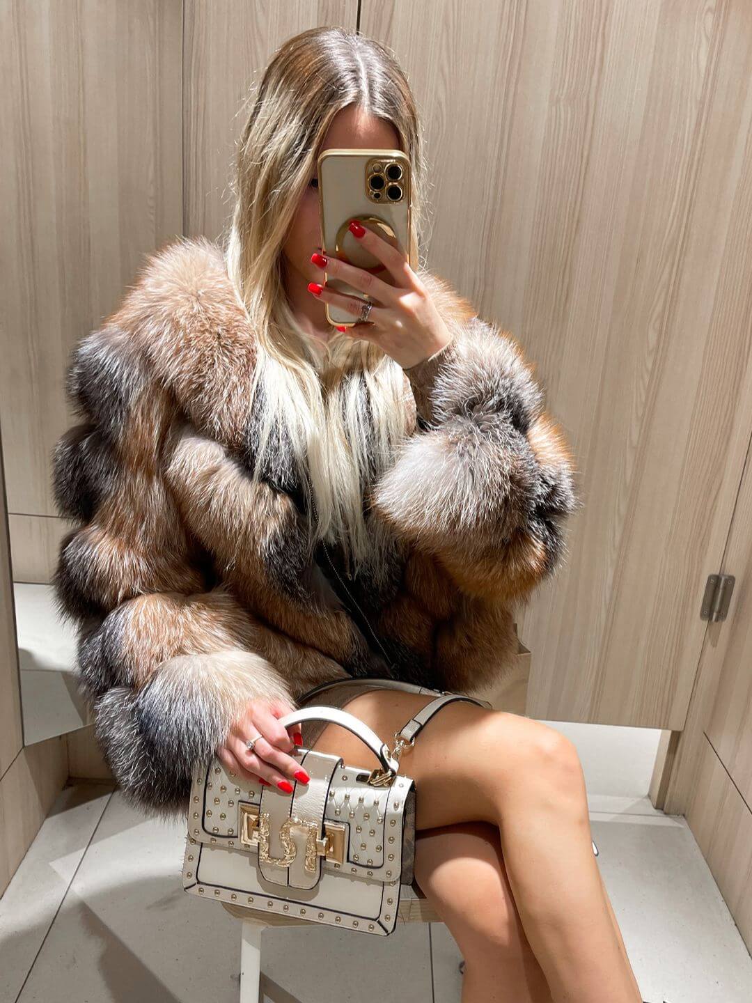 Sassy Fox Fur Genuine Leather Jacket