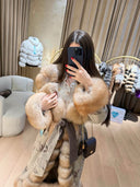 CAPPOTTO IN VERA PELLICCIA DI VOLPE E ALPACA