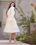 CAPPOTTO IN CASHMERE IN PELLICCIA DI VOLPE BIANCA