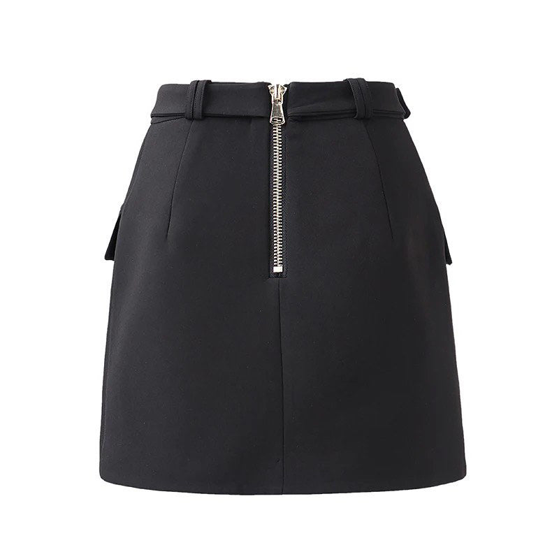 Two-Piece Skirt Set in white and black colors