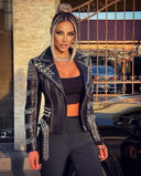 GIACCA BIKER IN VERA PELLE IN NERO