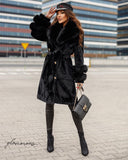 CAPPOTTO IN ALCANTARA IN PELLICCIA DI VOLPE NERA