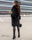 CAPPOTTO IN ALCANTARA IN PELLICCIA DI VOLPE NERA