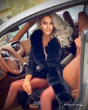 Fox Fur Cashmere/Knit Cardigan in black