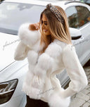 Fox Fur Cashmere/Knit Short Cardigan in white