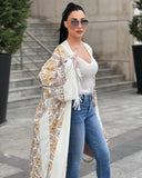 Embroidered Wool Abaya in White