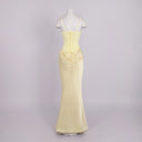 Butter Yellow Corset Satin Maxi Dress