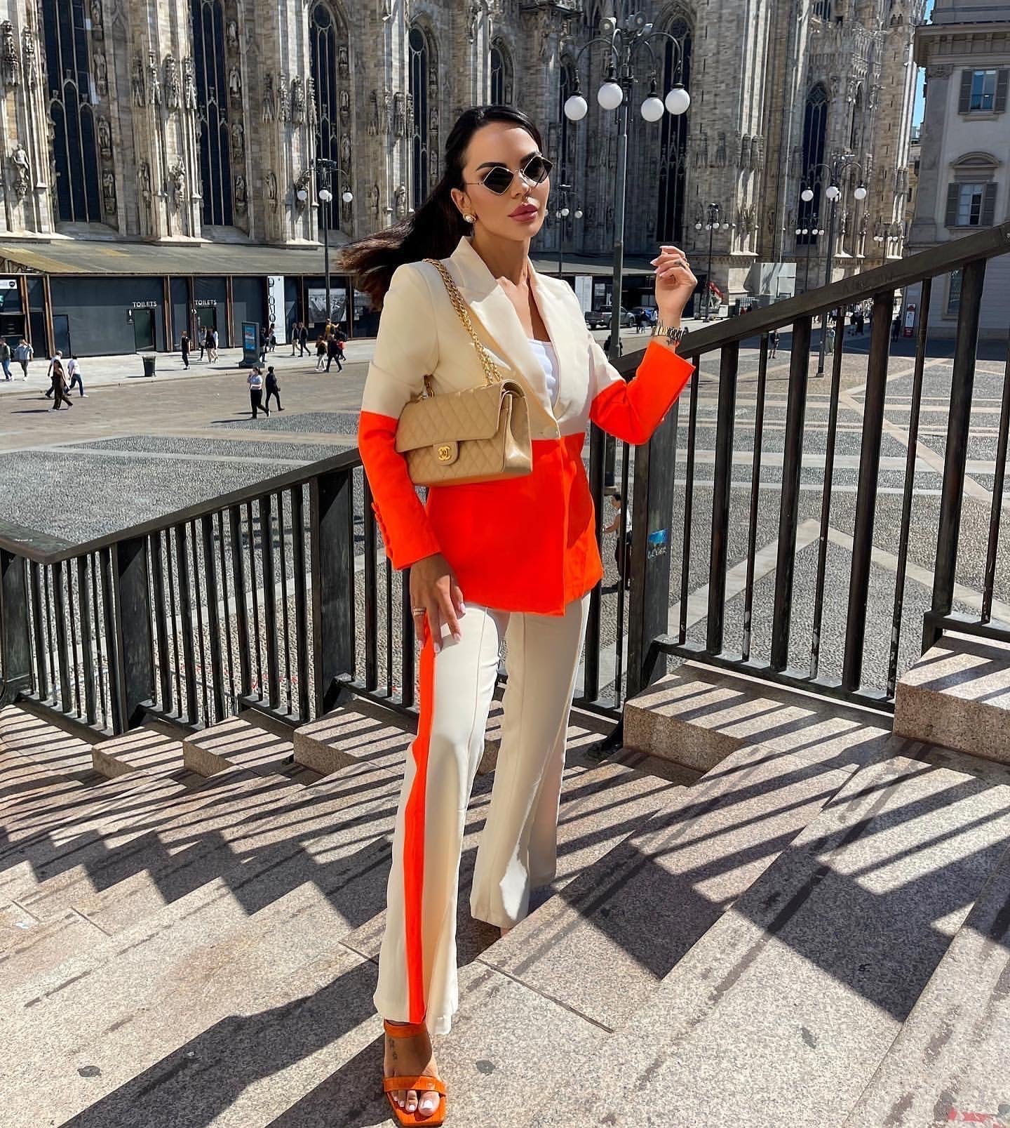 Farah Orange Two Pieces Set
