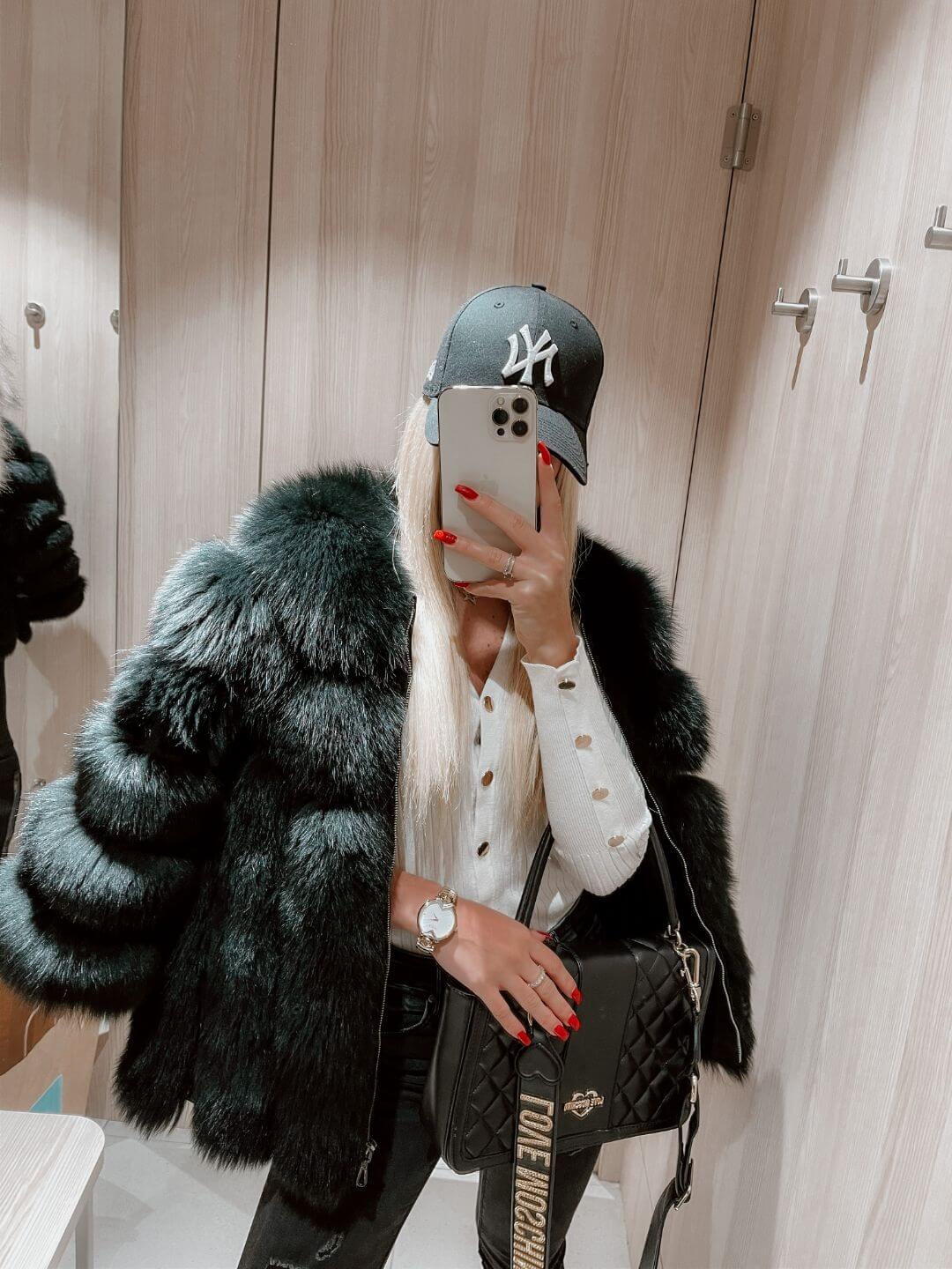 Sandra Fox Fur Genuine Leather Jacket