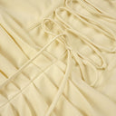 Butter Yellow Strapless Draped Maxi Dress