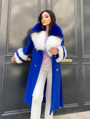 CAPPOTTO IN CASHMERE IN PELLICCIA DI VOLPE BLU REALE