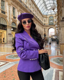 BLAZER DOPPIOPETTO VIOLA CON STRASS 