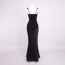 Black Corset Satin Maxi Dress