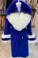 CAPPOTTO IN CASHMERE IN PELLICCIA DI VOLPE BLU REALE