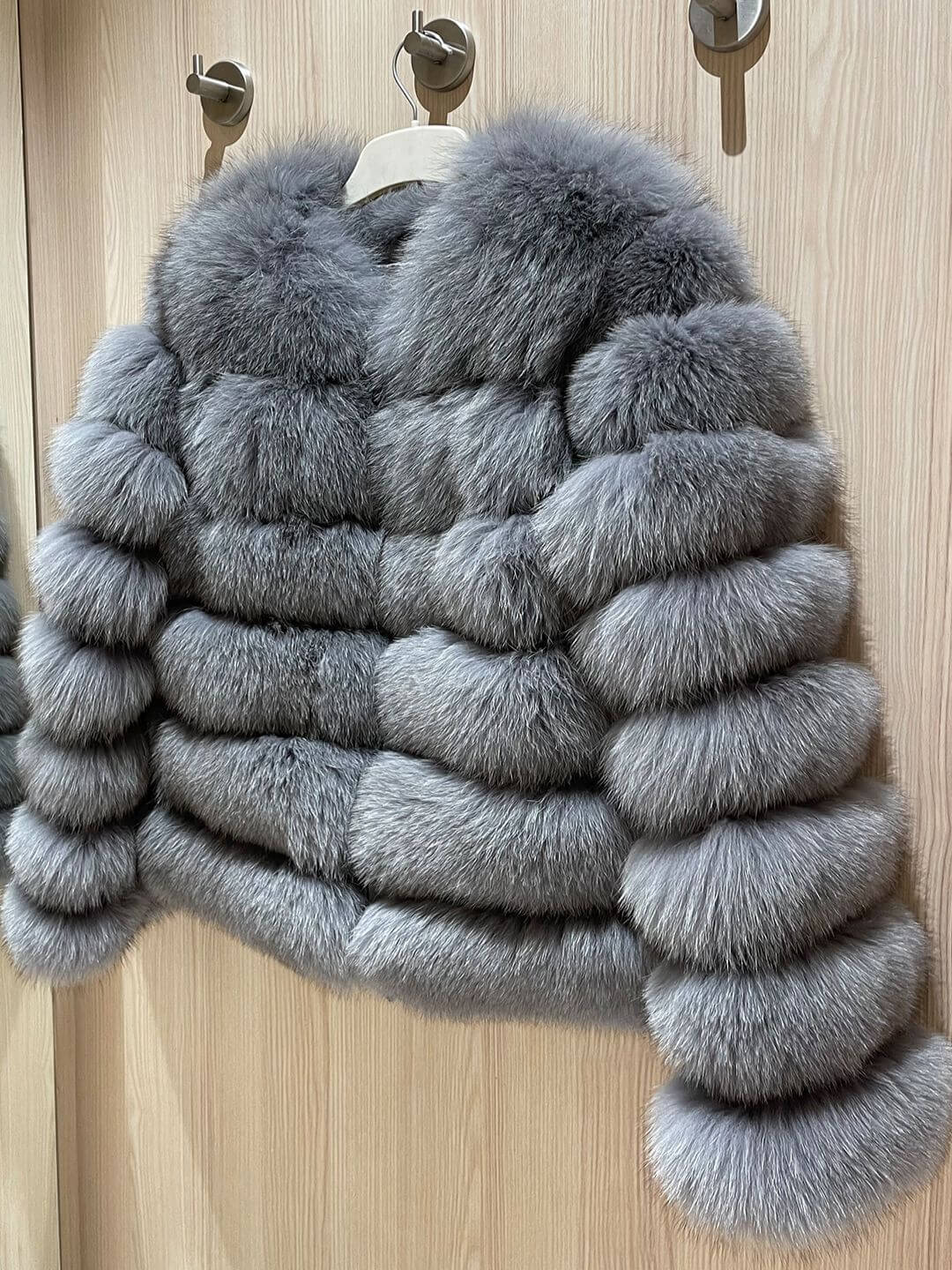 Emeralda Fox Fur Genuine Leather Jacket