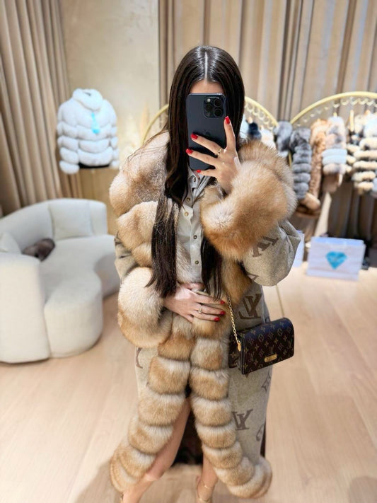 Real Fox Fur & Alpaca Coat