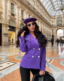 Double Breasted Blazer in Purple
