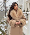CAPPOTTO IN CASHMERE IN PELLICCIA DI VOLPE IN CAMMELLO