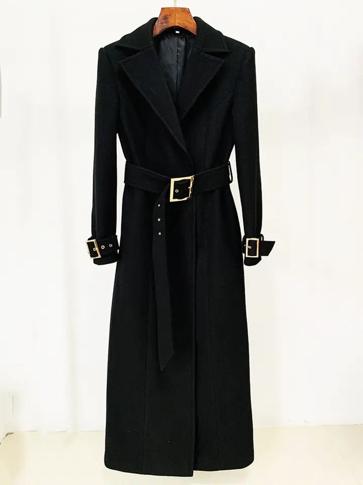 Meera Black Wool Coat