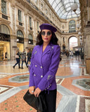 Double Breasted Blazer in Purple