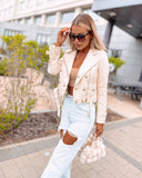 Double Breasted Faux Leather Jacket