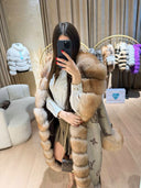 CAPPOTTO IN VERA PELLICCIA DI VOLPE E ALPACA
