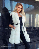 GILET IN VERA PELLE DI VOLPE IN BIANCO