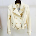 Double Breasted Faux Leather Jacket