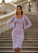 French Knit Floral Twin Set