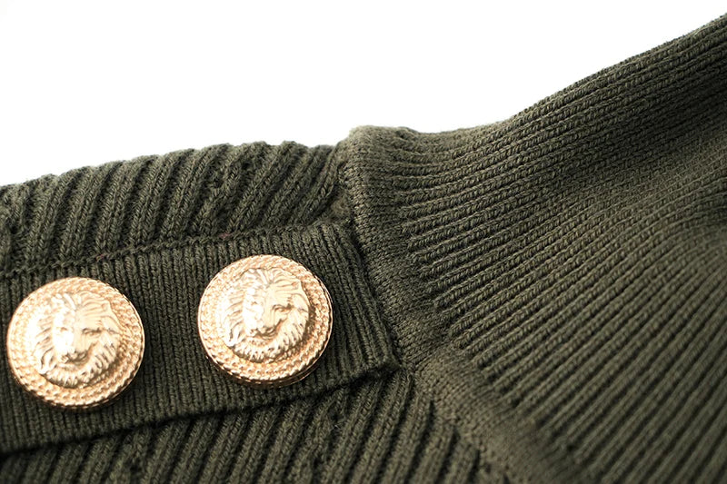 Sia Long Sleeve Wool Top in Army Green