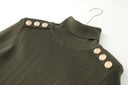 Sia Long Sleeve Wool Top in Army Green