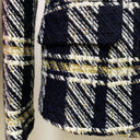 Double Breasted Navy Tweed Blazer