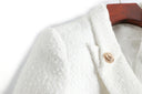 Double Breasted White Tweed Blazer