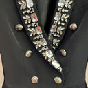 BLAZER DOPPIOPETTO IN NERO CON STRASS 