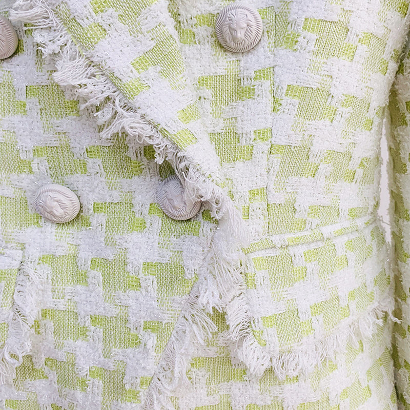 Tweed Blazer in green and white