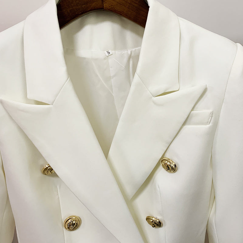 Double Breasted Blazer in White