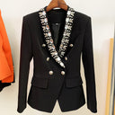 BLAZER DOPPIOPETTO IN NERO CON STRASS 