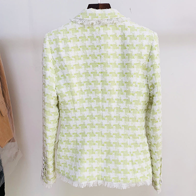 Tweed Blazer in green and white