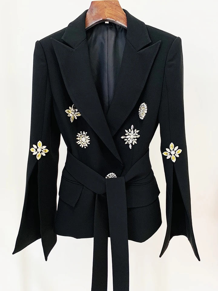 Swarovski Diamond Belted Blazer