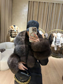 GIACCA ICON PARKA NERO IN PELLICCIA DI VOLPE