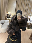 GIACCA ICON PARKA NERO IN PELLICCIA DI VOLPE