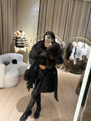 GIACCA ICON PARKA NERO IN PELLICCIA DI VOLPE