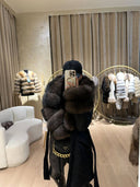 GIACCA ICON PARKA NERO IN PELLICCIA DI VOLPE