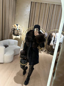 GIACCA ICON PARKA NERO IN PELLICCIA DI VOLPE