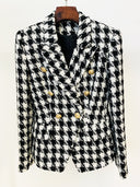 Double Breasted B/W Tweed Blazer