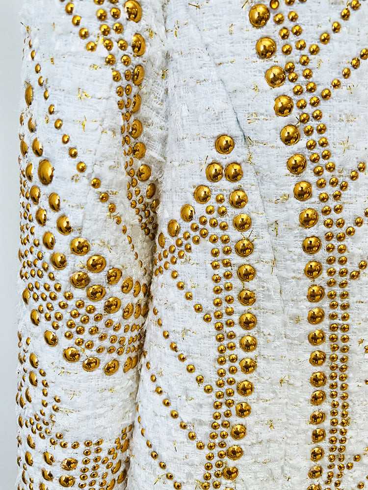 White Embellished Tweed Blazer