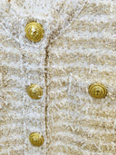 Double Breasted Golden Tweed Blazer