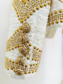 White Embellished Tweed Blazer